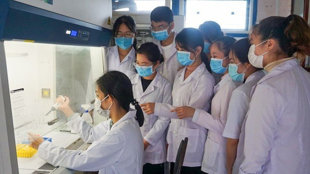 PGS.TSKH Nguyễn Thị Mộng Điệp hướng dẫn sinh viên làm nghiên cứu tại Trường Đại học Quy Nhơn. Ảnh: ĐHQN. mong-diep.jpg