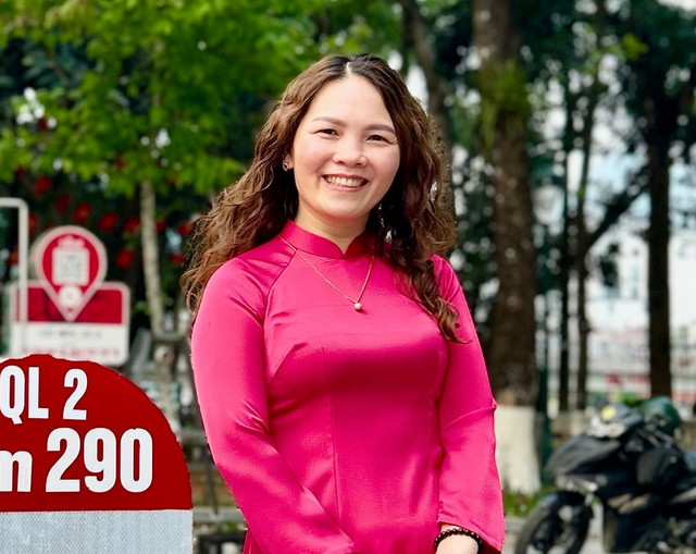 Cô giáo Phạm Thị Liên, Tổ trưởng chuyên môn, giáo viên Tiếng Anh Trường THPT Vị Xuyên, Tuyên Quang. Ảnh: NVCC. co-pham-thi-lien.jpg