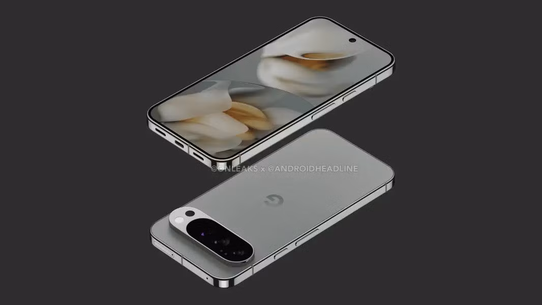 Một trong những hình ảnh cho chúng ta thấy phần Cài đặt với thông tin chi tiết về điện thoại hiển thị "Pixel 10 Pro" cùng với ảnh chụp màn hình từ ứng dụng DevCheck cho thấy điện thoại đang chạy trên Android 16 (Baklava).