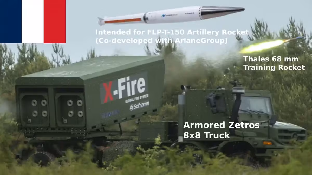 Nguyên mẫu X-Fire đã phóng thành công rocket huấn luyện X-Fum cỡ 68mm của Thales, nhằm xác nhận chức năng điều khiển hỏa lực cơ bản. Đáng chú ý, X-Fire sẽ chủ yếu sử dụng rocket pháo dẫn đường FLP-T-150, có tầm bắn lên tới 150 km.