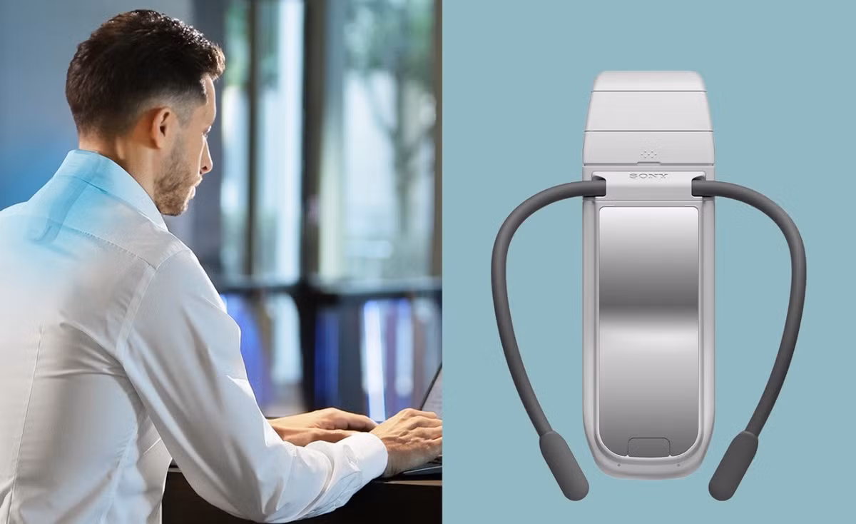 Thiết bị được đặt ở phần dưới cổ, với một tấm kim loại được làm mát bằng điện, cung cấp nhiệt độ thấp hơn ở vị trí lý tưởng cho hệ tuần hoàn của bạn, giống như một túi đá nhỏ có cổng USB-C.