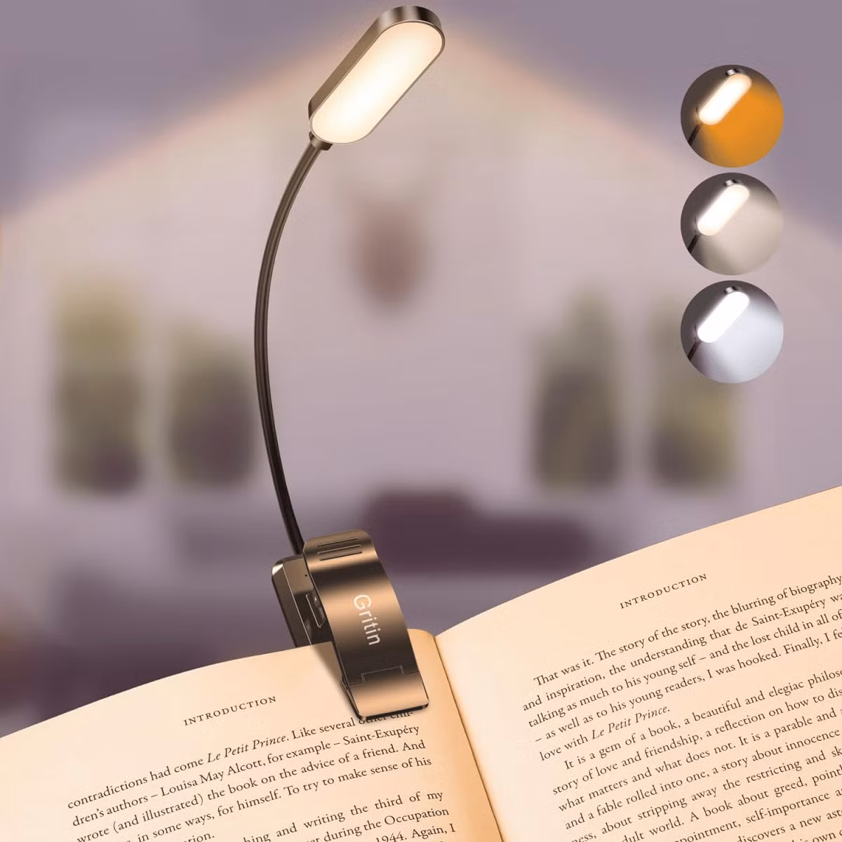 Bất kỳ ai thích đọc sách nhiều, đôi khi đến tận khuya, sẽ thích thú với tiện ích nhỏ này: một chiếc đèn đọc sách mà bạn có thể dễ dàng kẹp vào sách. Có thể không phải là một đột phá, nhưng rất tiện lợi nếu bạn không muốn việc mình đọc giữa đêm lại gây phiền cho người khác. Nhiều loại đèn có thể thay đổi màu cho phù hợp với sự tương thích của mắt và chức năng điều chỉnh lượng ánh sáng cần thiết.