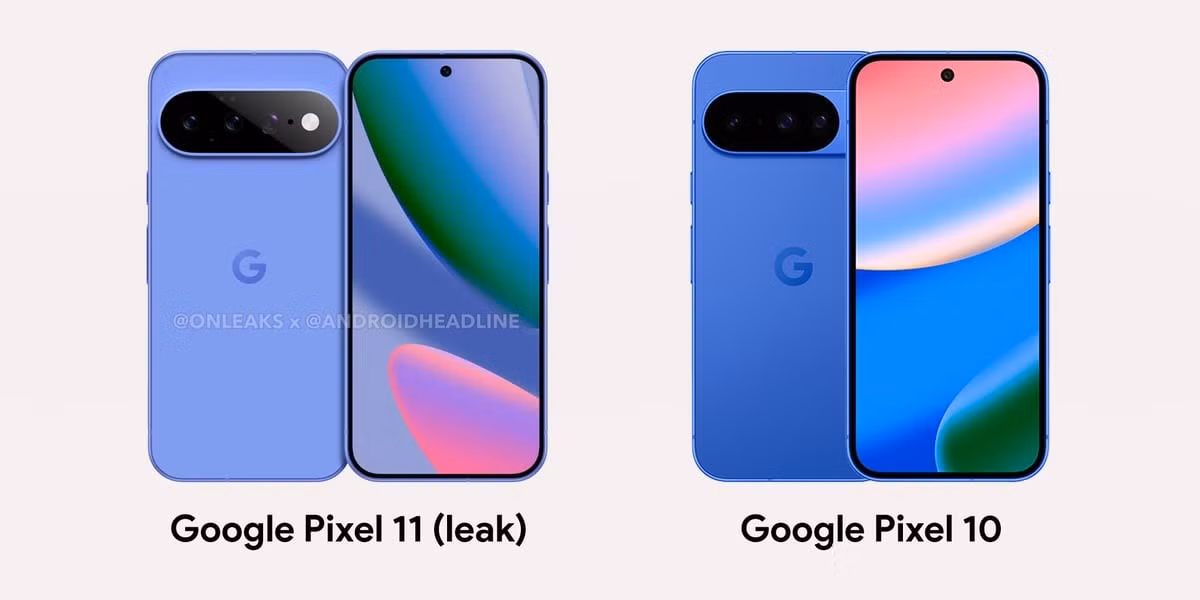 Thay đổi đáng kể nhất qua các render CAD là phần viền màn hình. Pixel 11 có viền mỏng hơn so với Pixel 10, cải thiện tổng thể thẩm mỹ của máy.