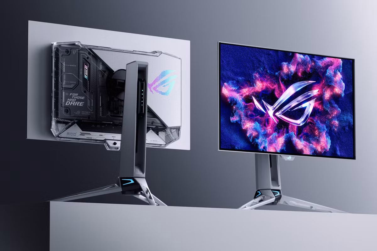 Trong khi đó, Asus không chỉ có OLED — mà còn là một tấm nền OLED song song , hứa hẹn sẽ tăng đáng kể độ sáng HDR và được cho là sẽ kéo dài tuổi thọ. Nó cũng được phủ một lớp bóng, giúp màu sắc sống động hơn và màu đen thậm chí còn đen hơn cả công nghệ OLED hiện tại, miễn là bạn không chơi game trong phòng có ánh sáng chói (mặc dù Asus khẳng định lớp phủ này giảm thiểu độ chói "ngay cả trong phòng sáng").