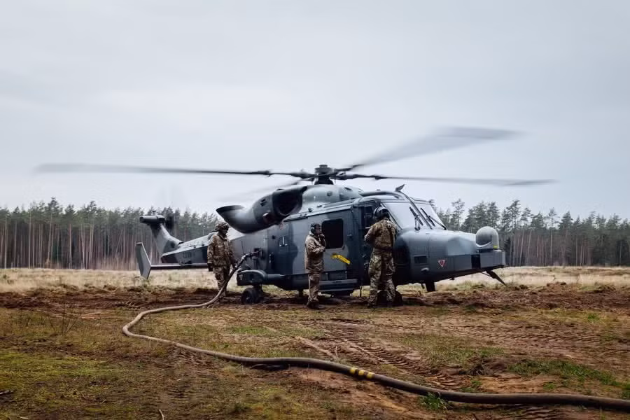 Một chiếc trực thăng AH1 Wildcat thuộc Trung đoàn Không quân Lục quân số 1.