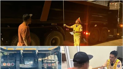 Xử lý tài xế xe tải để nước chảy xuống đường, gây nguy hiểm
