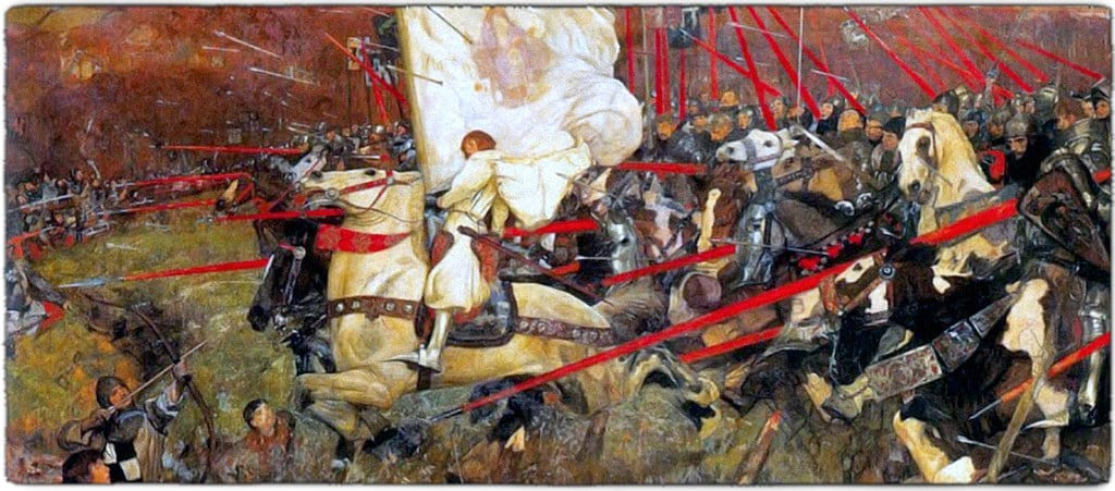 Sau khi được sự cho phép của Thái tử Charles VII, Jeanne đã lên đường đến Orleans để giúp thành phố này thoát khỏi cuộc vây hãm của quân Anh. Ảnh: Painting by Franck Craig, around 1900/jeanne-darc.info.