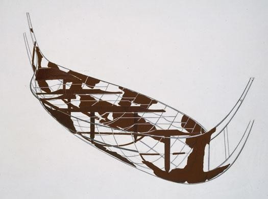 Nhóm nghiên cứu đưa ra nhận định này sau khi phân tích vật liệu qua đó phát hiện thuyền Hjortspring sử dụng nhựa thông làm chất trám khe hở. Điều này cho thấy nó có thể đến từ vùng ven biển Baltic - nơi có nhiều cánh rừng thông. Ảnh: en.natmus.dk.