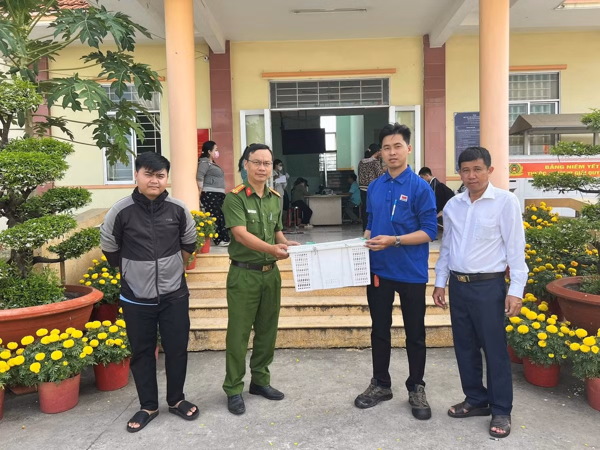 Trước đó, anh H.H.T (29 tuổi, ngụ ấp 5, xã Long Cang) bất ngờ phát hiện một cá thể rồng đất trong lúc ra vườn gần nhà. Nhận thấy đây là loài động vật hoang dã quý hiếm nên anh đã chủ động giao nộp con vật cho cơ quan chức năng. Ảnh: Tiền phong.