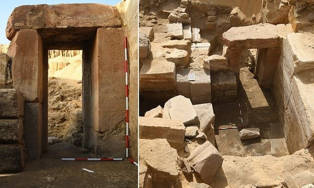 Bộ Du lịch và Cổ vật Ai Cập cho hay một nhóm khảo cổ người Italy đã khai quật được khoảng 1/2 ngôi đền trong thung lũng kể từ khi bắt đầu khai quật vào năm 2024. Cho đến nay, họ đã tìm thấy bệ cột, đá granite, cửa ra vào, lớp đá ốp từ các bức tường nguyên bản và một con dốc có thể đã kết nối ngôi đền “với sông Nile hoặc một trong các nhánh của nó”. Ảnh: Egyptian Ministry of Tourism and Antiquities/Facebook.