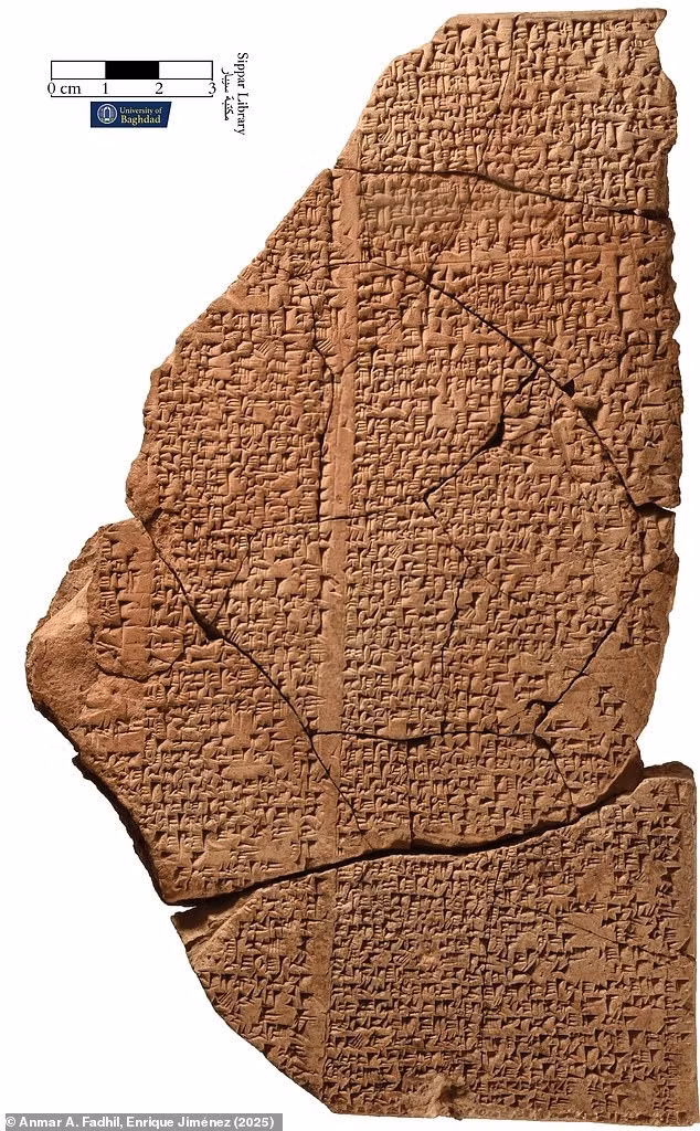 Bài hát ca ngợi Marduk - vị thần bảo hộ của thành phố vĩ đại, mô tả những dòng sông chảy xiết, những cánh cổng nạm ngọc và "những thầy tế lễ tắm" của Babylon một cách chi tiết đến kinh ngạc. Ảnh: Amar A. Fadhil, Enrique Jimenez (2025).