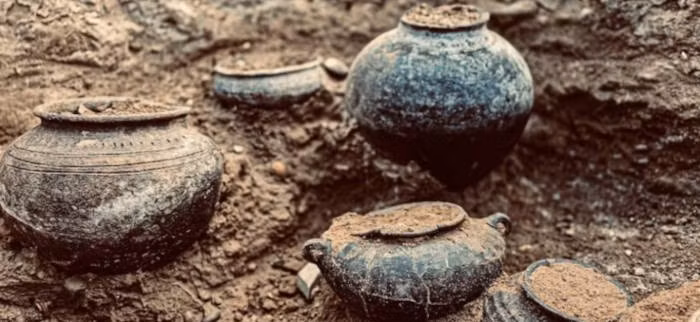 Đặc biệt, một số bình chứa xương động vật dường như đã được nấu chín để chủ nhân ngôi mộ có "đầy đủ thức ăn khi sang thế giới bên kia". Từ những hiện vật được tìm thấy, các nhà nghiên cứu suy đoán chủ nhân mộ cổ có thể là một chiến binh và có lẽ là chỉ huy. Ảnh: Ministry of Culture of the Republic of Azerbaijan.