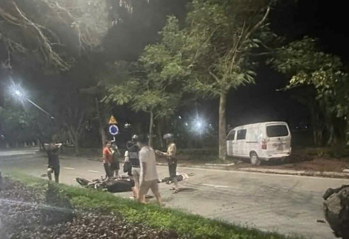 Hiện trường vụ tai nan khiến ông L., nguyên chủ tịch xã tử vong. Ảnh: K. Liên