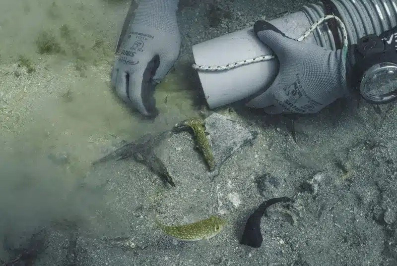 Mảnh đá cẩm thạch nhỏ có chạm khắc hình giọt nước trang trí, được gọi là gutta, đặc trưng của kiến ​​trúc Hy Lạp cổ điển. Theo Bộ Văn hóa Hy Lạp, hiện vật có chiều dài 9,3 cm và rộng 4,7 cm. Trong đó, phần chạm khắc hình giọt nước có đường kính 6,51 cm và cao 2,2 cm. Ảnh: Greek Ministry of Culture.