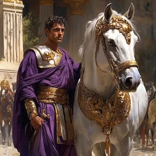 Theo lệnh của hoàng đế Caligula, người hầu chuẩn bị những bữa ăn xa hoa cho Incitatus, bao gồm việc cho con ngựa này ăn yến mạch trộn với vảy vàng. Ảnh: 4theloveof-horses.com.