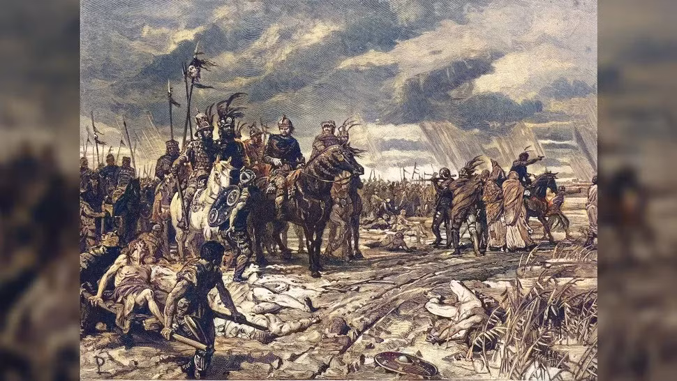 Những chiến binh du mục người Hung Nô, được cho là đến từ châu Á, nổi tiếng với các cuộc tấn công, cướp bóc, gieo rắc nỗi ám ảnh kinh hoàng cho người dân ở châu Âu vào thế kỷ 4 - 5. Ảnh: SPCOLLECTION via Alamy Stock Photo.