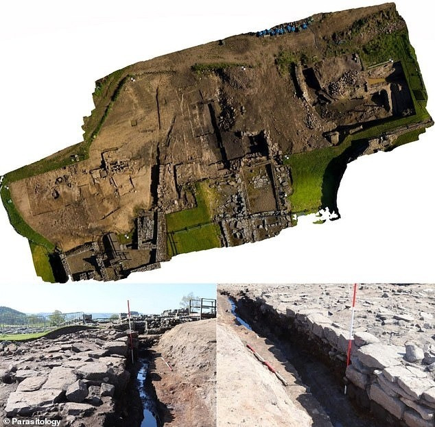Kết quả phân tích mẫu nước thải tại Vindolanda, pháo đài La Mã gần Bức tường Hadrian ở miền bắc nước Anh của các chuyên gia đã phát hiện dấu vết của các loại ký sinh trùng đường ruột cổ đại. Ảnh: Parasitology.