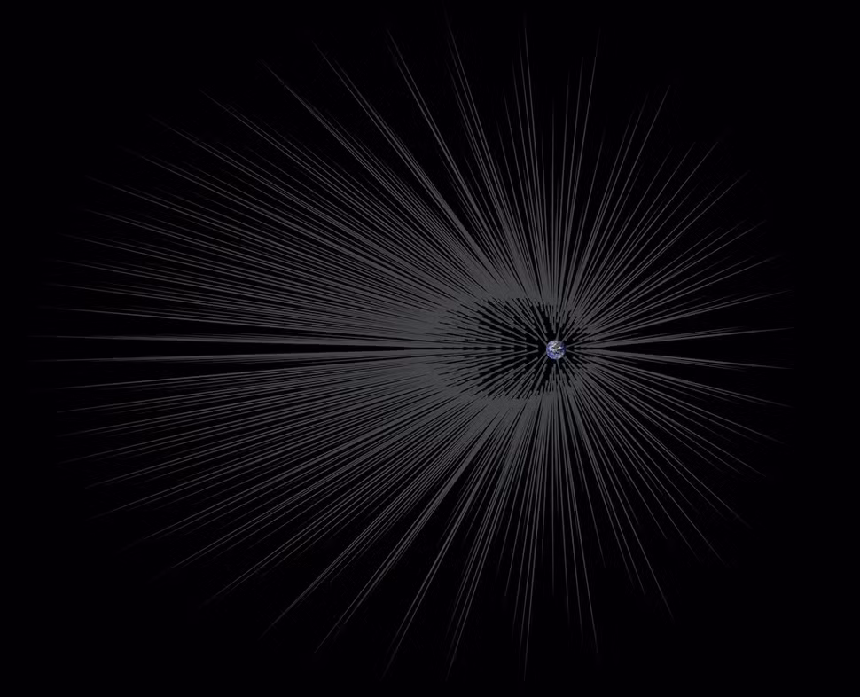 Theo giả thuyết này, vũ trụ khi bước vào giai đoạn cuối cùng sẽ ngừng giãn nở và bắt đầu co lại dưới tác động của lực hấp dẫn. Quá trình này khiến toàn bộ vật chất bị nén lại thành một khối nóng, đặc khủng khiếp. Nguyên nhân là do năng lượng tối, lực đang đẩy vũ trụ giãn nở, có thể suy yếu hoặc bị lấn át bởi lực hấp dẫn. Ảnh: NASA/JPL-Caltech.