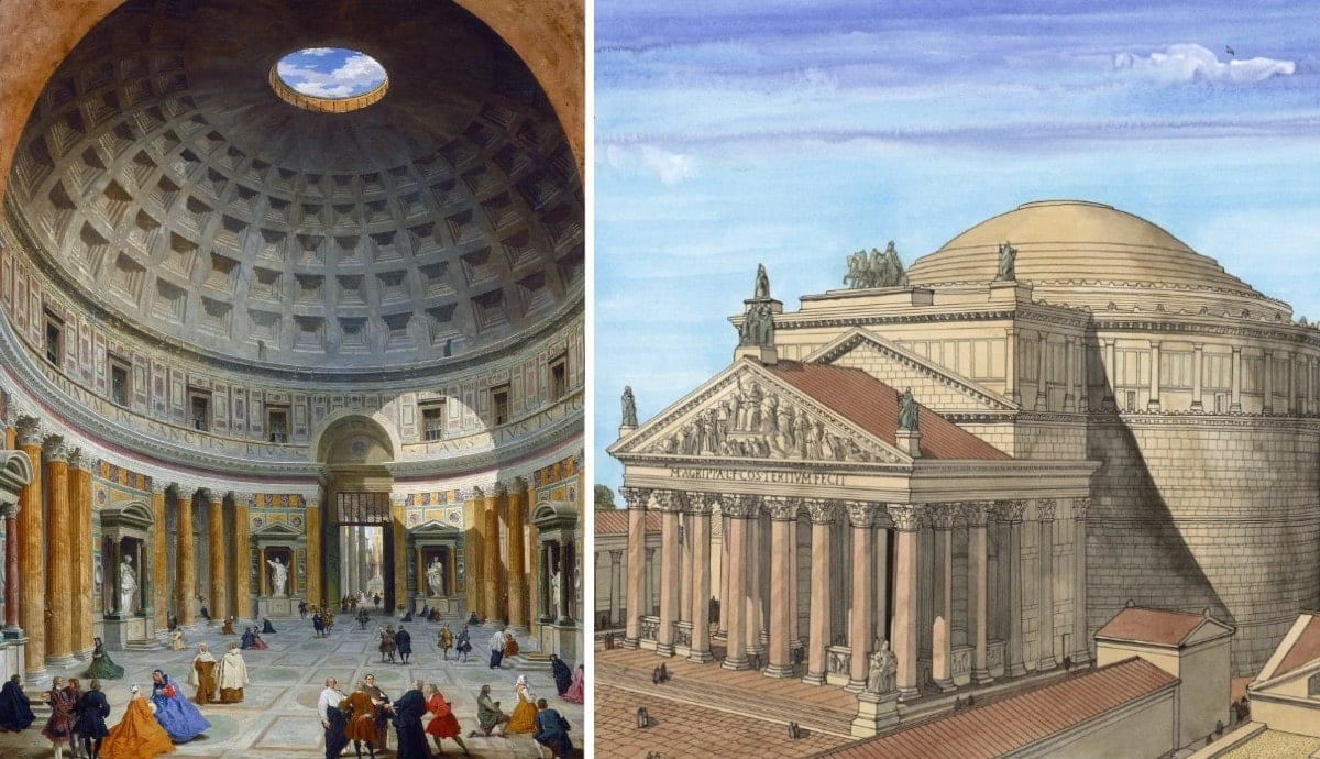 Sau đó, khu vực đền Pantheon lại được trùng tu, sửa chữa dưới thời trị vì của các hoàng đế La Mã Septimius Severus và Caracalla vào đầu thế kỷ 3. Ảnh: J.C.Golvin, via jeanclaudegolvin.com.