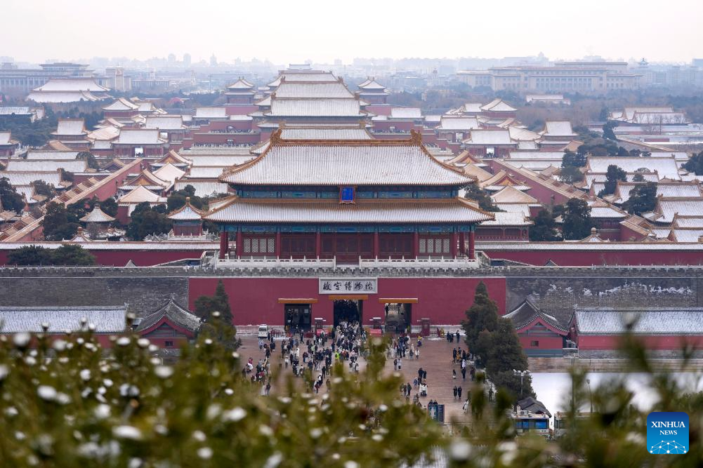 Đây là hiện tượng thường được gọi là "tuyết lông ngỗng". Do cấu trúc rời nên loại tuyết này cũng khiến lớp tuyết tích tụ trông dày hơn. Ảnh: Xinhua/Xie Han.