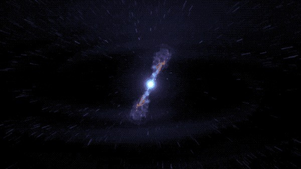 Vụ nổ gamma-ray (GRB) là một trong những hiện tượng năng lượng mạnh mẽ nhất trong vũ trụ. Khi các ngôi sao lớn chết đi và biến thành lỗ đen, chúng có thể phát ra một vụ nổ gamma-ray cực kỳ mạnh, giải phóng năng lượng tương đương với toàn bộ năng lượng mà Mặt trời sẽ phát ra trong suốt vòng đời của nó. Ảnh: NASA.