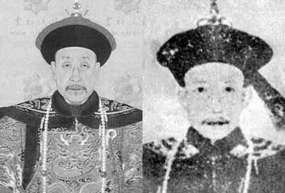 Vua Càn Long (bên trái) và Hòa Thân. Ảnh tư liệu.