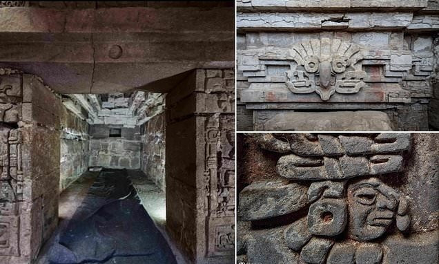 Trong văn hóa Zapotec cổ đại, con cú tượng trưng cho cái chết và quyền lực. Con vật này ngậm trong miệng bức chân dung của tổ tiên được đặt trong ngôi mộ. Ảnh: INAH.