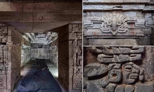 Trong văn hóa Zapotec cổ đại, con cú tượng trưng cho cái chết và quyền lực. Con vật này ngậm trong miệng bức chân dung của tổ tiên được đặt trong ngôi mộ. Ảnh: INAH.