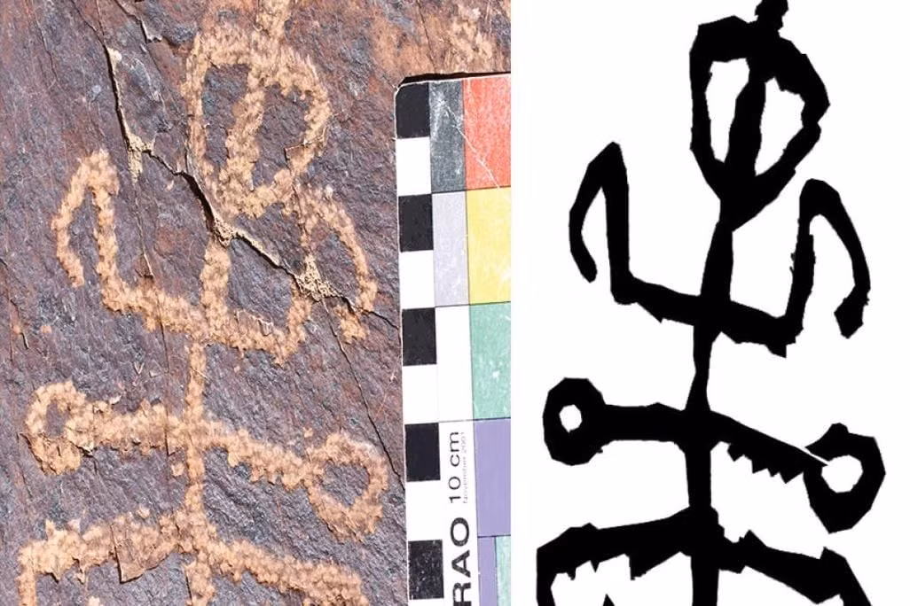 Những thợ chạm khắc thời tiền sử có thể đã bắt gặp một loài bọ ngựa bản địa tại một khu vực ngày nay là lãnh thổ của Iran và chạm khắc hình ảnh lên trên phiến đá. Ảnh: M. Naserifard / Drawing by M. Kolnegari.