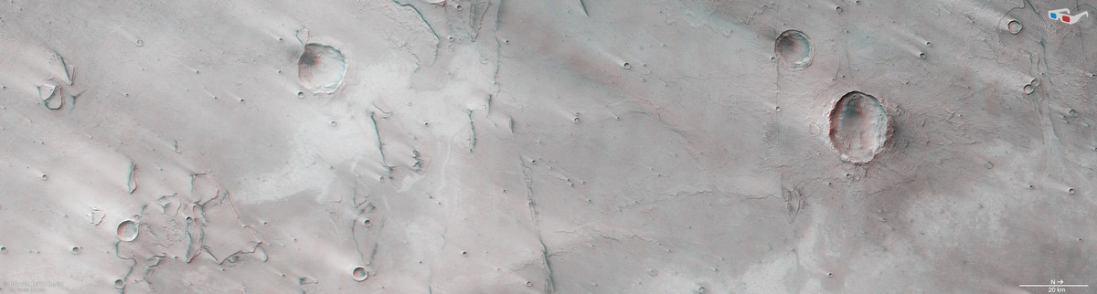 Một số mảnh vỡ tạo nên phần cánh có vẻ mượt hơn và tròn hơn, giống như một trận lở bùn. Ảnh: ESA/DLR/FU Berlin (CC BY-SA3.0 IGO).