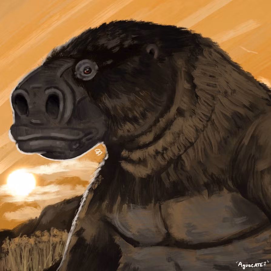 Các nhà nghiên cứu gợi ý rằng vũ khí được người tiền sử sử dụng có thể có đầu tròn làm bằng gỗ cứng, xương hoặc ngà voi và được gắn vào một cán gỗ. Ảnh: deviantart.