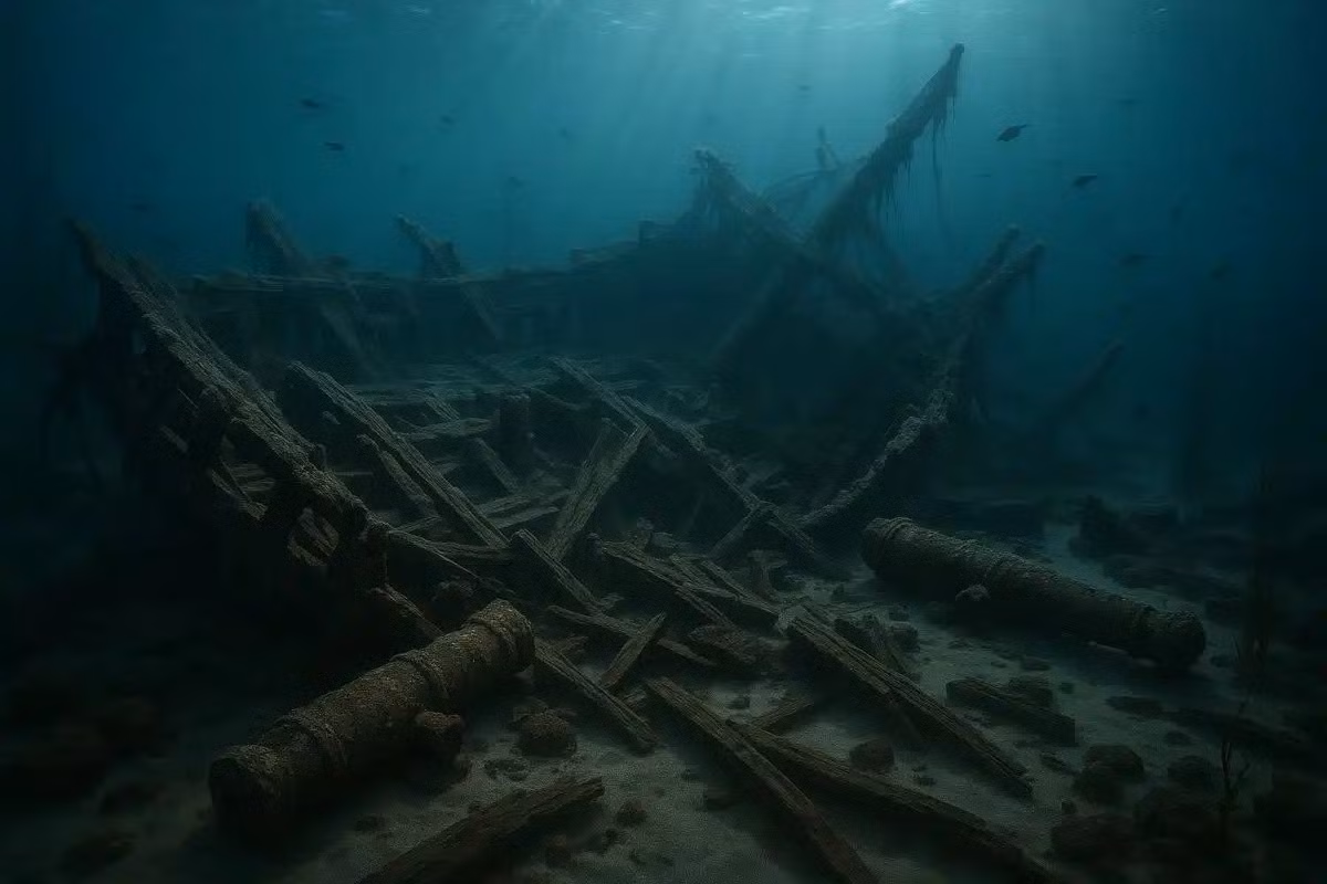 Trong thảm họa đó, các thủy thủ trên tàu Frank D. Barker đã cố gắng điều chỉnh hướng đi sau khi một cơn bão mạnh xảy ra ngày 1/10/1887 khiến nó đi chệch khỏi lộ trình. Tuy nhiên, mọi nỗ lực của họ đều vô ích do sương mù dày đặc. Cuối cùng, con tàu mắc cạn trên một mỏm đá vôi gần Đảo Nhện thuộc hồ Michigan. Ảnh: GreekReporter Archive.