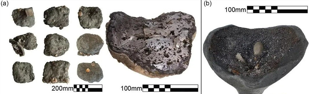 Vụ đắm tàu ​​lâu đời thứ hai được gọi là Dor L1. Trong xác tàu đắm có những chiếc bình Phoenicia và những chiếc bát có thành mỏng. Điều này cho thấy xác tàu đắm này có thể có niên đại vào khoảng cuối thế kỷ thứ 9 trước Công nguyên hoặc đầu thế kỷ thứ 8 trước Công nguyên. Ảnh: A. Yasur-Landau et al., Antiquity (2025).