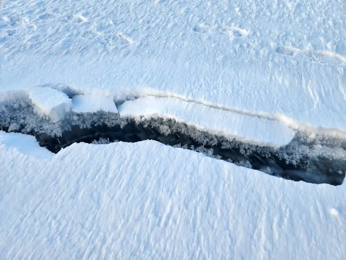 Sự suy giảm ozone tạo ra một vòng lặp nguy hiểm. Các chuyên gia giải thích lớp khiên chắn mỏng đi khiến ánh nắng mặt trời chiếu xuống bề mặt nhiều hơn, làm tuyết ấm lên và lại giải phóng thêm nhiều brom (một chất hóa học có sẵn trong muối biển và tuyết). Ảnh: brr.fyi.