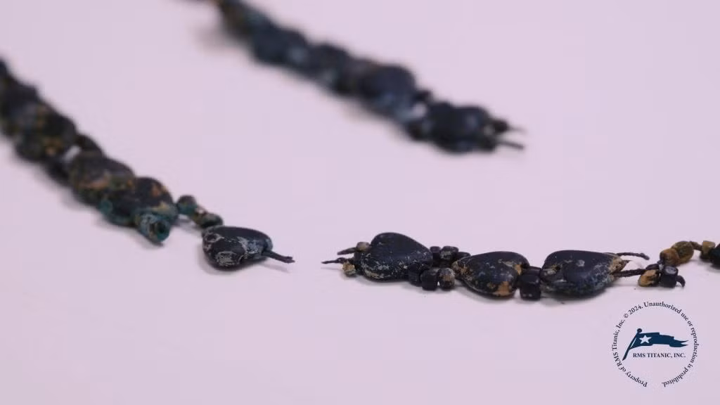 Các chuyên gia cũng kiểm tra kỹ lưỡng các yêu cầu bồi thường bảo hiểm được nộp sau vụ chìm tàu ​​Titanic nhưng không tìm thấy gì liên quan đến chiếc vòng cổ này. Do đó, họ suy đoán có thể chiếc vòng cổ không được bảo hiểm nhưng cũng có thể yêu cầu bồi thường chưa bao giờ được nộp vì chủ sở hữu của nó là một trong số 1.496 người đã thiệt mạng trong vụ chìm tàu Titanic. Ảnh: RMS Titanic, Inc.