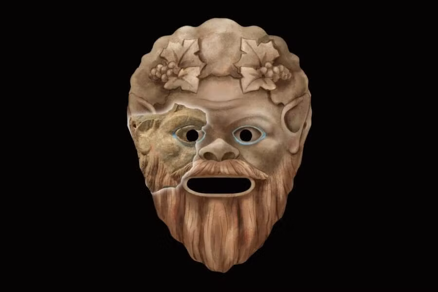 Trong cuộc khai quật tại thành phố cổ Phanagoria trên bán đảo Taman của Nga, các nhà khảo cổ đã tìm thấy một chiếc mặt nạ sân khấu Satyr. Hiện vật này có niên đại khoảng 2.200 năm tuổi. Ảnh: Oleg Deripaska’s Volnoe Delo Foundation.