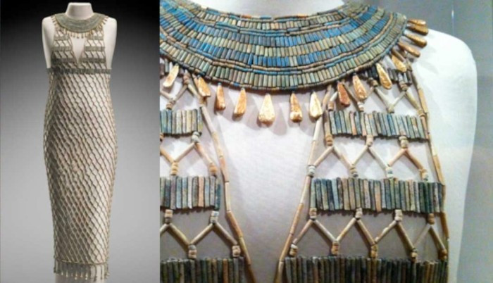 Một chiếc váy lưới đính hạt của người Ai Cập cổ đại. Ảnh: Bảo tàng Mỹ thuật Boston.