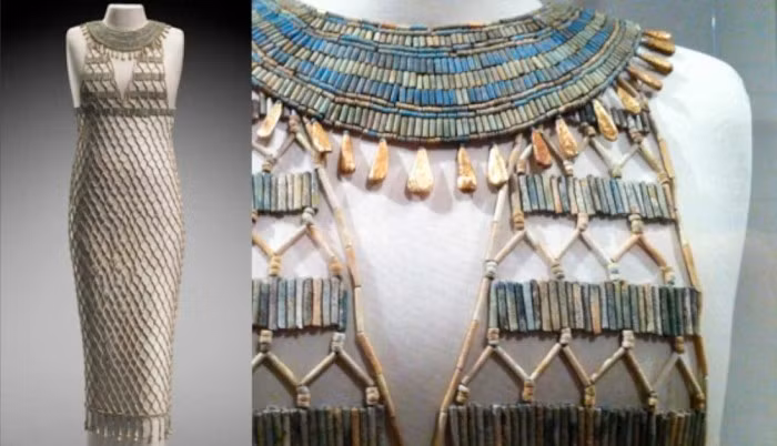 Một chiếc váy lưới đính hạt của người Ai Cập cổ đại. Ảnh: Bảo tàng Mỹ thuật Boston.
