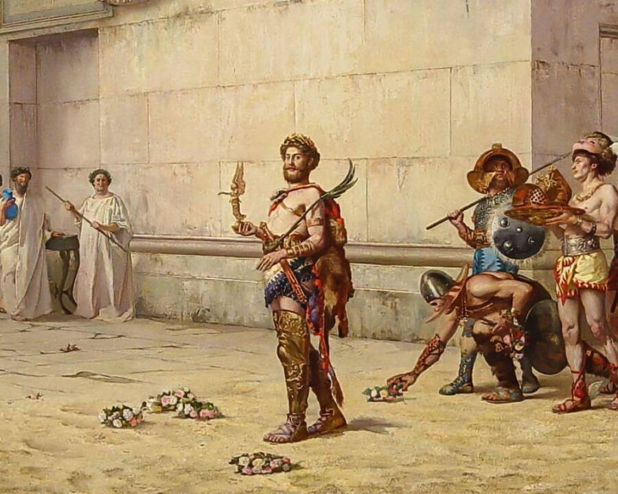 Lối đi bí mật này được đặt theo tên hoàng đế Commodus - người trị vì La Mã từ năm 177 - 192. Ông hoàng này từng suýt bị ám sát tại chính hành lang này. Hoàng đế Commodus từng sắm vai đấu sĩ, tham gia các trận đấu với võ sĩ trên đấu trường La Mã. Ảnh: Public Domain.