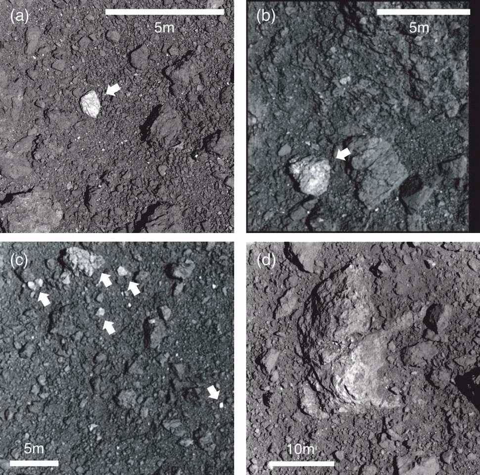 Điều này khiến nhóm nghiên cứu suy đoán nhiều khả năng tiểu hành tinh Ryugu được hình thành ở khu vực cách xa Mặt trời. Ảnh: 2020 Tatsumi et al.