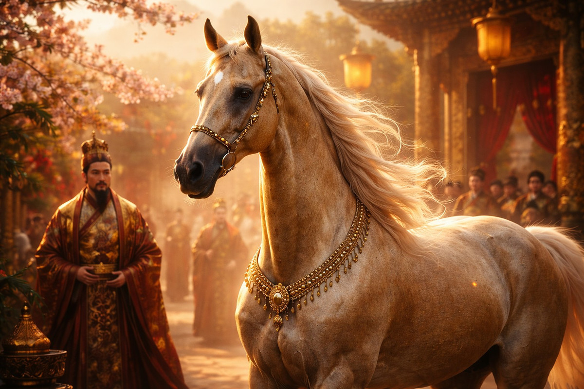 Hãn huyết bảo mã khiến Hãn Vũ Đế say mê. Ảnh minh hoạ bởi AI