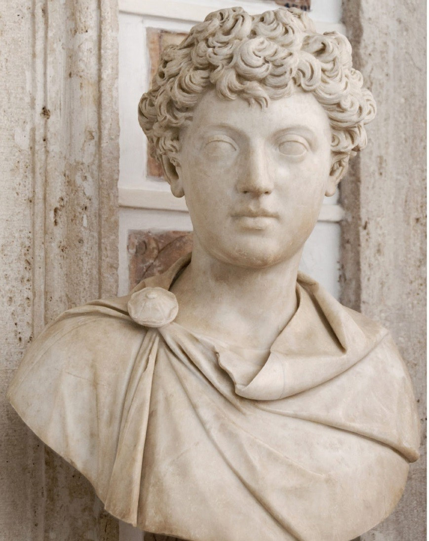 Bức tượng tạc hoàng đế Marcus Aurelius được khắc họa trong một tư thế rất đặc biệt gọi là "adlocutio" - giơ tay phải lên để thể hiện ông đang diễn thuyết trước quân đội. Tuy nhiên, không giống như nhiều bức tượng "adlocutio" khác khắc họa các nhà cai trị mặc áo giáp và mang vũ khí, bức tượng tạc hoàng đế Marcus Aurelius dưới một góc nhìn khác. Ảnh: Marie-Lan Nguyen.