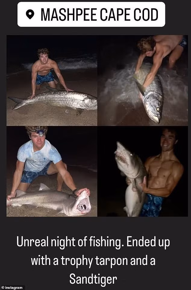 Đúng lúc đó, con cá mập trắng dài 4,2m, nặng 725 kg đang bơi quanh vùng nước gần đó làm dấy lên lo lắng khi nhiều người đi nghỉ hè tại bãi biển ở bờ Đông Hoa Kỳ. Ảnh: Instagram.