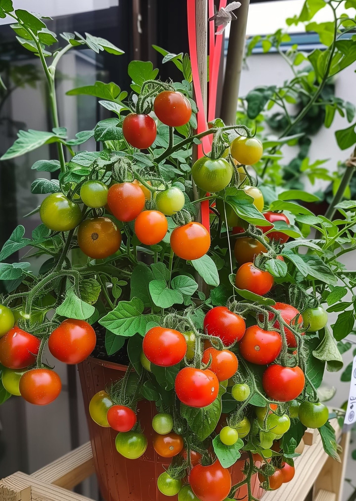 Tiny Tim và Micro Tom – lựa chọn tối ưu cho ban công nhỏ: Hai giống này chỉ cao khoảng 20–30cm, cho trái nhanh, dễ chăm, không chiếm diện tích, cực kỳ lý tưởng cho những ai mới bắt đầu hoặc sống ở nhà chật.