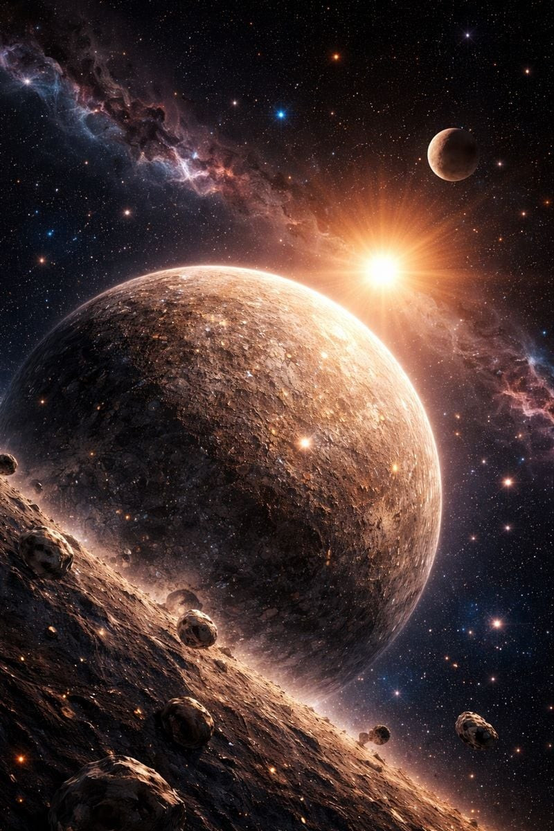 Sao Thủy là hành tinh gần Mặt Trời nhất trong hệ Mặt Trời. Ảnh minh hoạ bởi AI