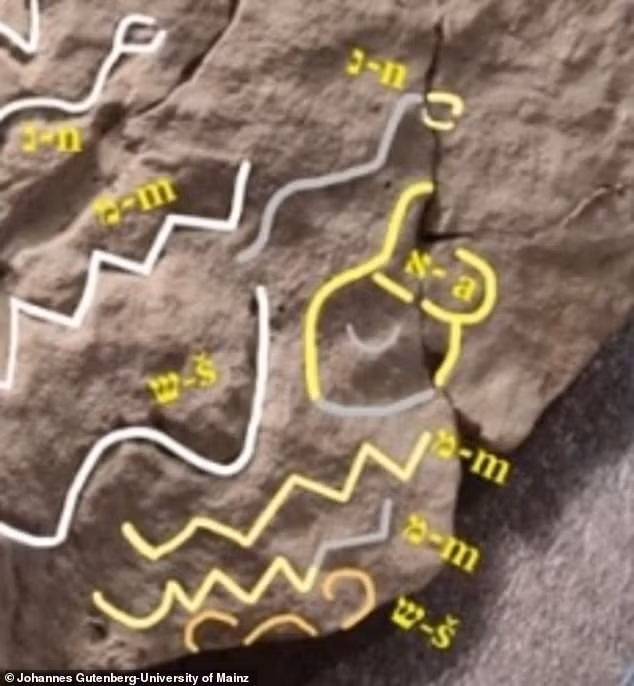 Nhà nghiên cứu Bar-Ron đã dành 8 năm để phân tích hình ảnh có độ phân giải cao và bản quét 3D và cho rằng cụm từ này có thể ám chỉ quyền tác giả hoặc sự cống hiến liên quan đến một nhân vật tên là Moses. Ảnh: Johannes Gutenberg - University of Mainz.