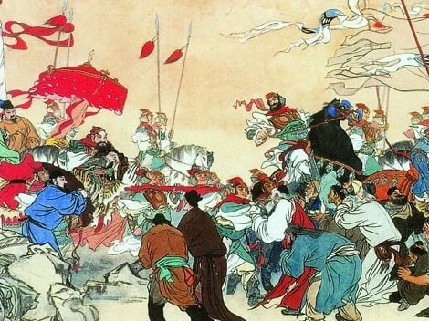 Tranh vẽ cuộc khởi nghĩa Hoàng Sào. Ảnh: Thehistoryofchina.