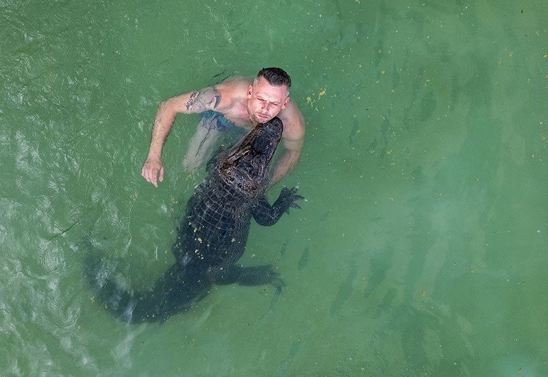 Con trai nghệ sĩ cho biết ngày nhỏ, khi trẻ khác chơi với gấu bông... thì cậu luôn ở bên cá sấu Meyer. "Meyer là bạn ôm khổng lồ, bạn tâm sự, bạn cùng làm bài tập của tôi. Tôi nằm cạnh nó và làm bài tập.” Dĩ nhiên, bố mẹ luôn theo sát.