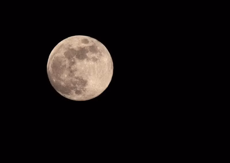 Người bản địa châu Mỹ còn gọi lần trăng tròn tháng 1 là “Trăng Sói” bởi đây là thời điểm giữa đông lạnh giá, khi nguồn thức ăn khan hiếm, bầy sói thường đói và ra khỏi hang hú nhiều hơn. Ảnh: Elmarie van Rooyen.