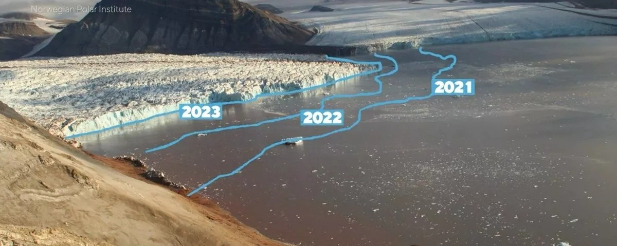 Kết quả phân tích dữ liệu của nhóm nghiên cứu cho thấy chỉ riêng các cơn bão ngầm này đã gây ra tới 20% lượng băng tan tại 2 sông băng lớn nhất Nam Cực chỉ trong 9 tháng. Ảnh: CBS News.